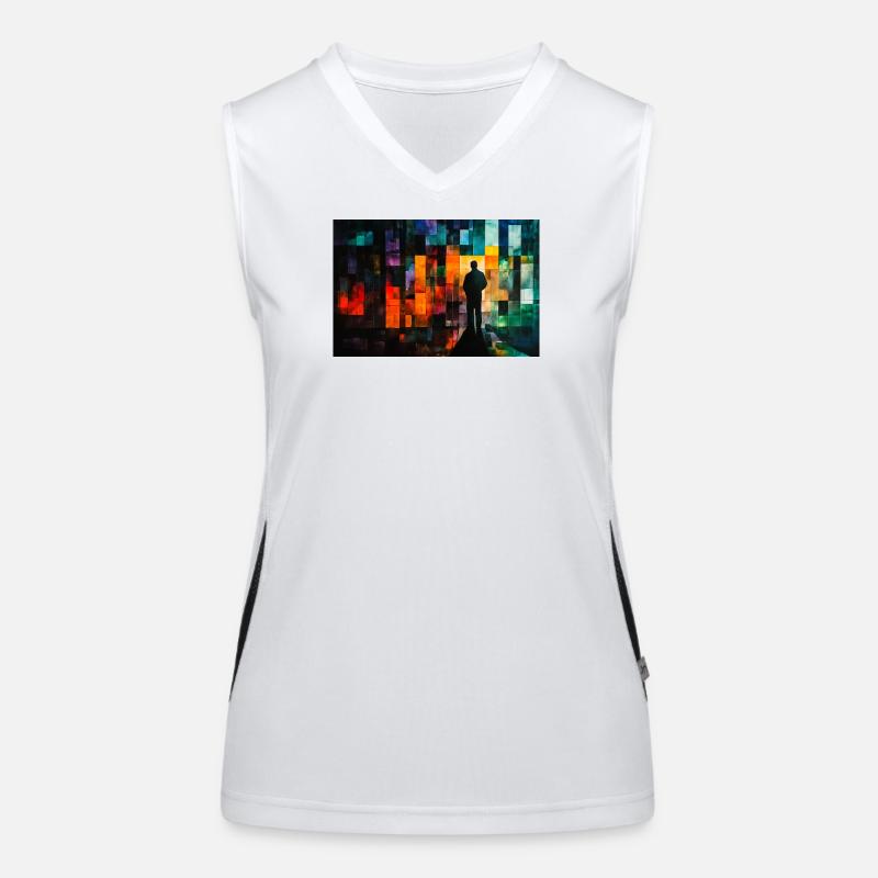 Farbmosaik Schattenpfad Funktionelles Kontrast-Tank Top für Frauen