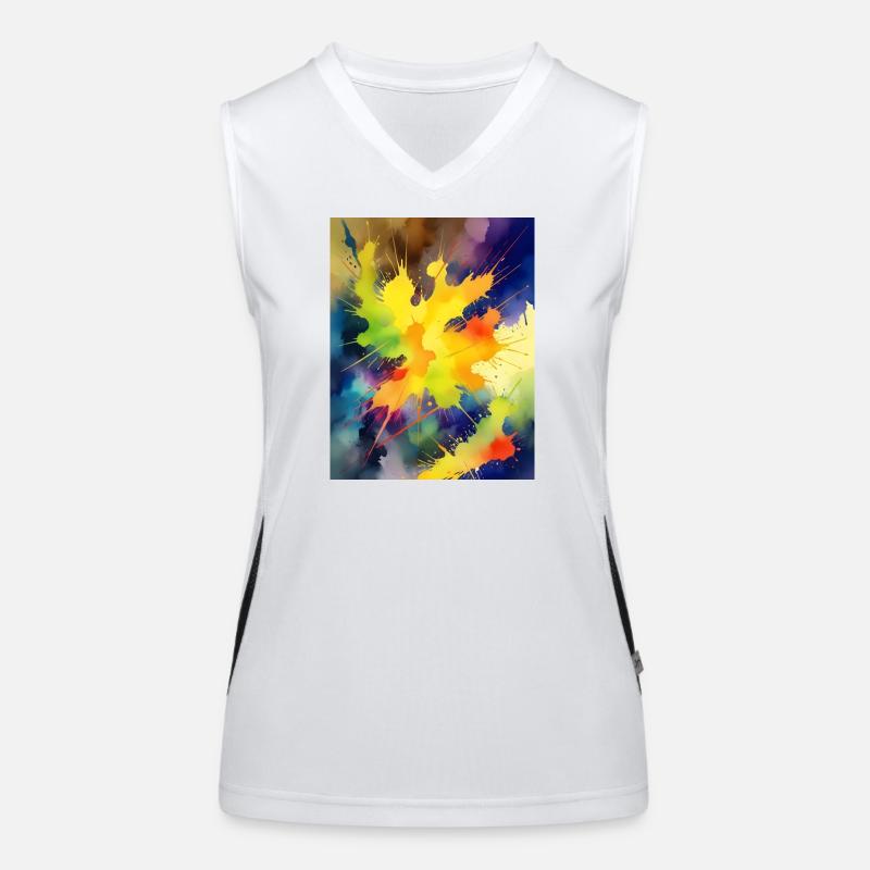Explosion de couleur Éclaboussure abstraite Débardeur respirant contrasté Femme