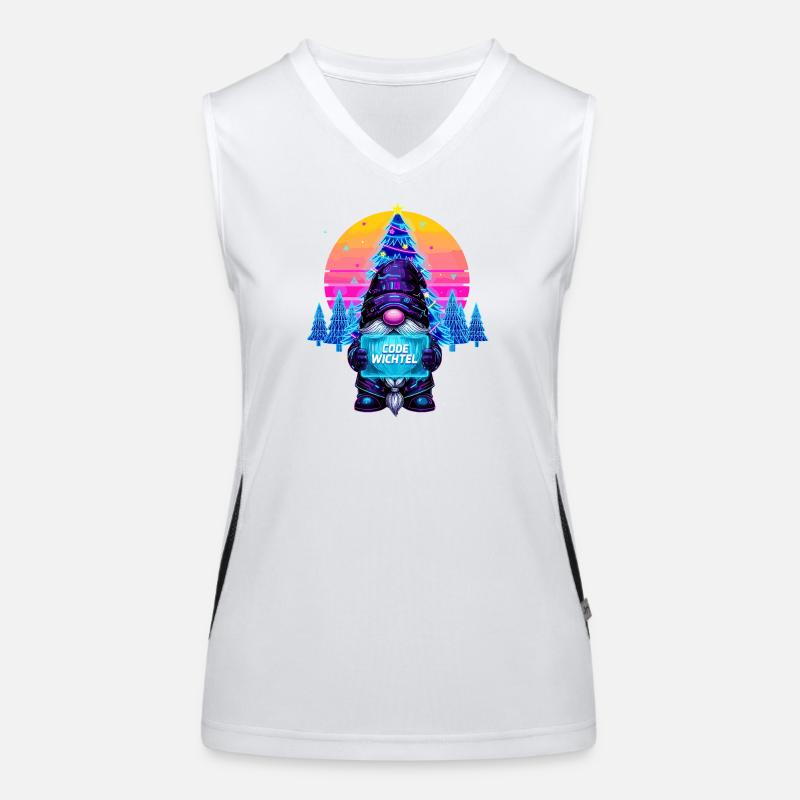 Cyberpunk Code Gnome - Synthwave Xmas Nerd Women's Functional Contrast Tank Top