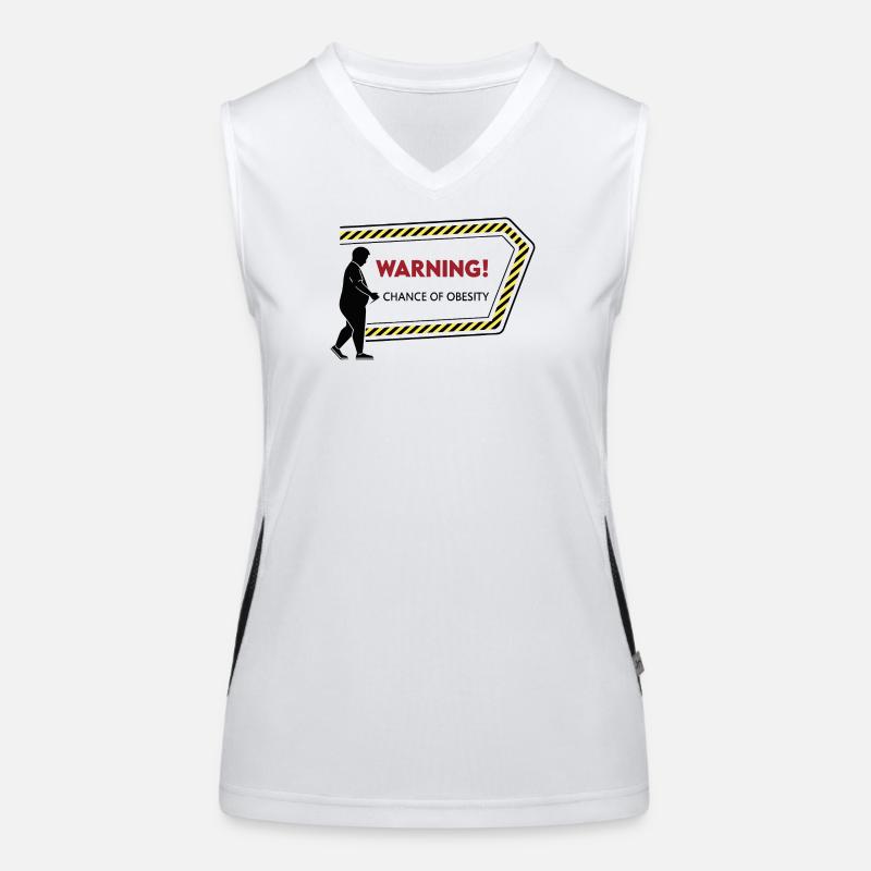 Warning: Obesity Caution Graphic Women's Functional Contrast Tank Top