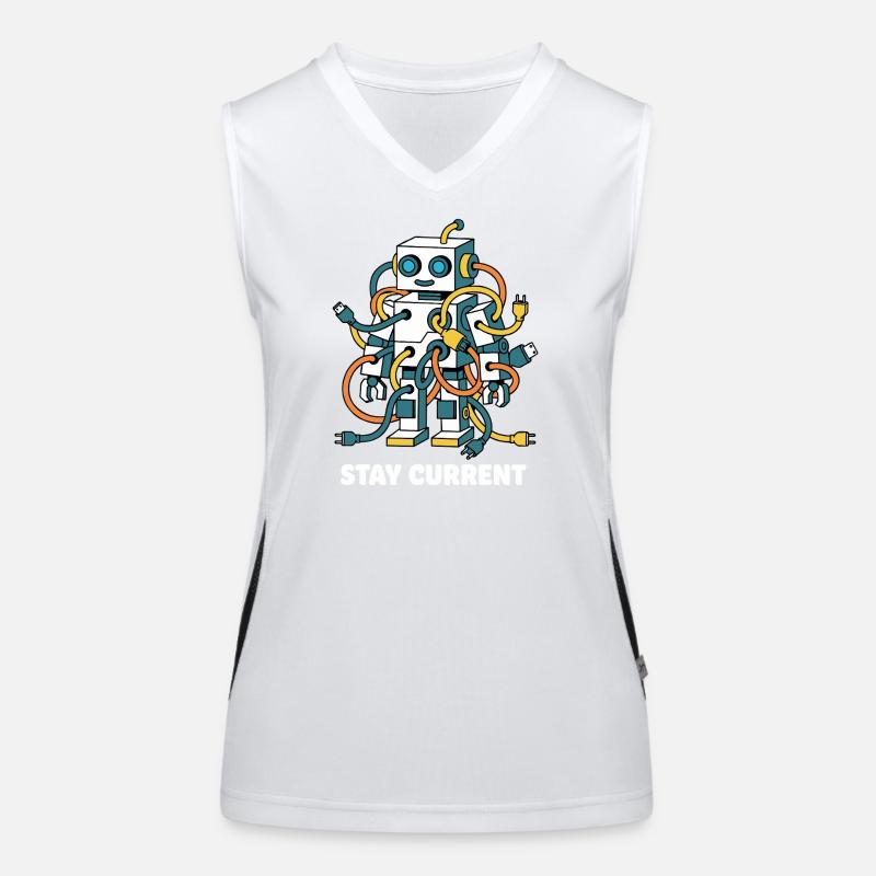 Stay Current Robot Cable Art Women's Functional Contrast Tank Top