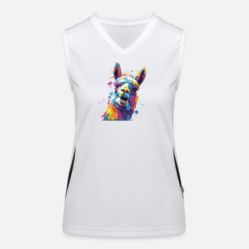 Llama Farbexplosion Funktionelles Kontrast-Tank Top für Frauen