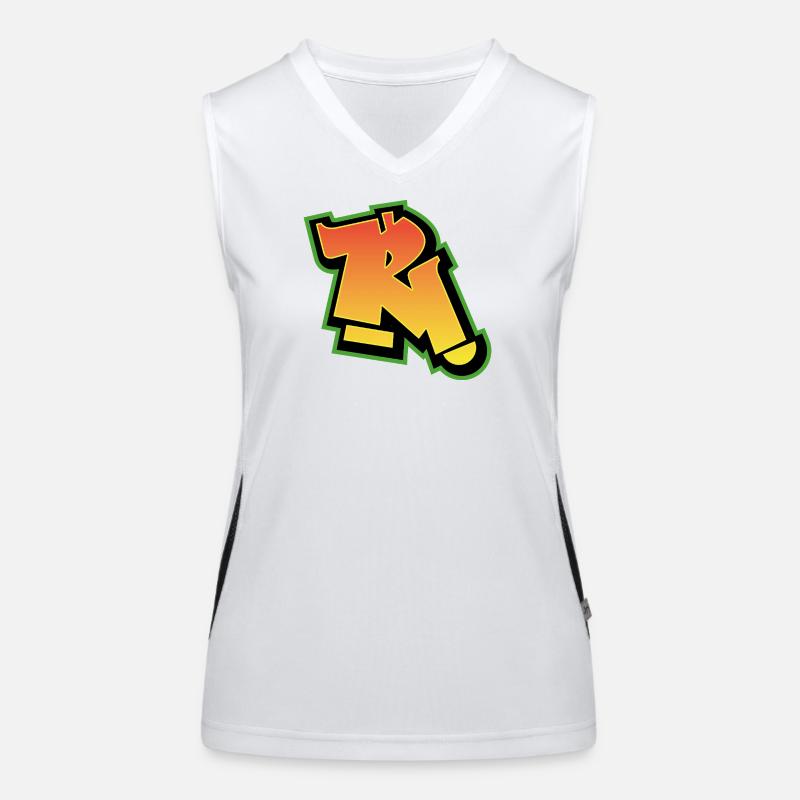 Graffiti-Schrift Wildstyle 01 Buchstabe 'R' Funktionelles Kontrast-Tank Top für Frauen