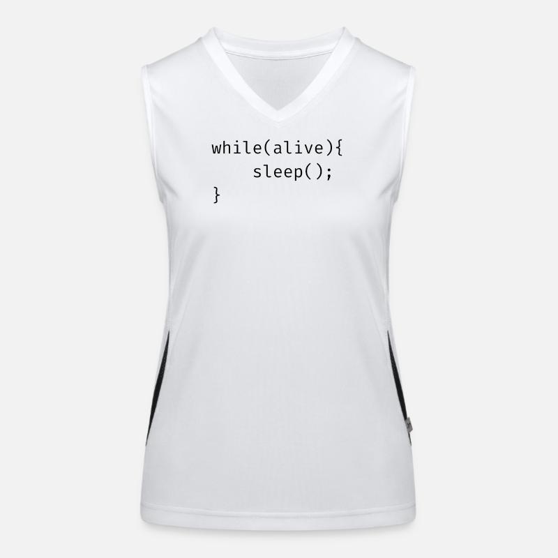 while(alive){ sleep(); Memes Women's Functional Contrast Tank Top