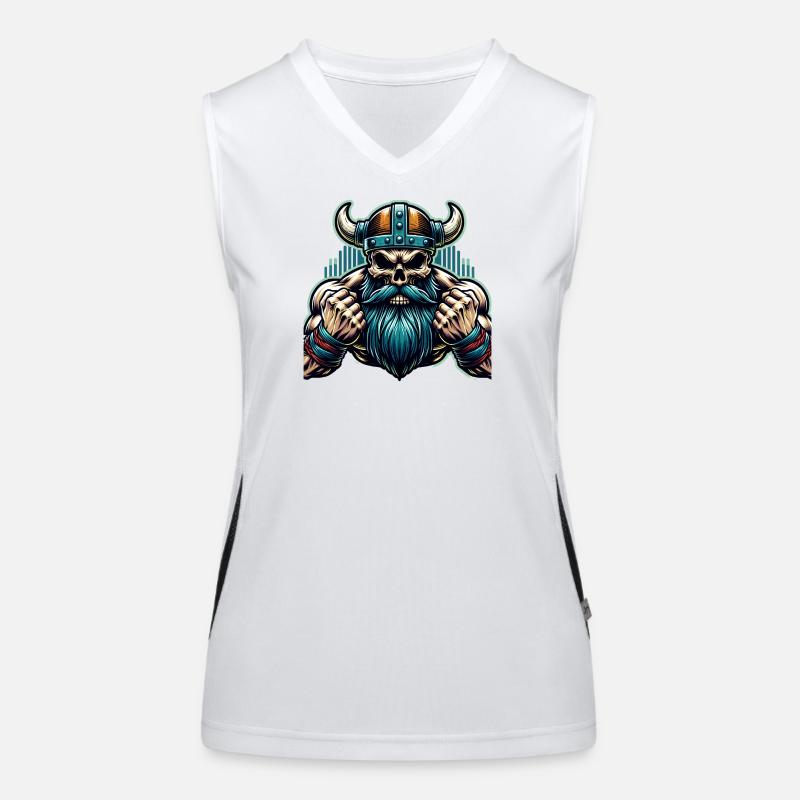 Viking Skull Funktionelles Kontrast-Tank Top für Frauen