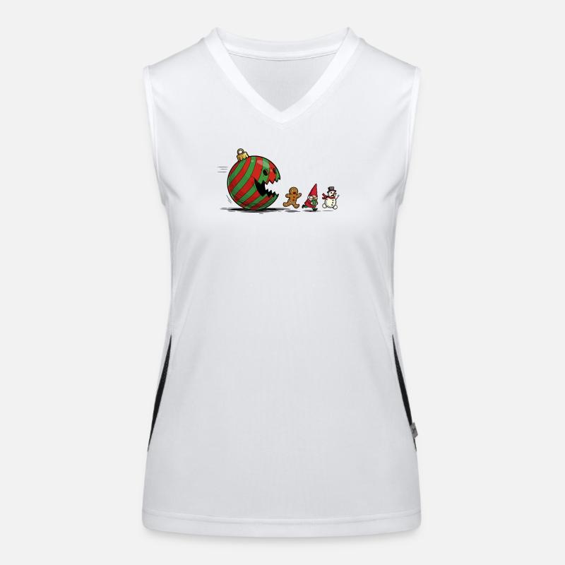 Verschlingende Weihnachtskugel Ornament Funktionelles Kontrast-Tank Top für Frauen