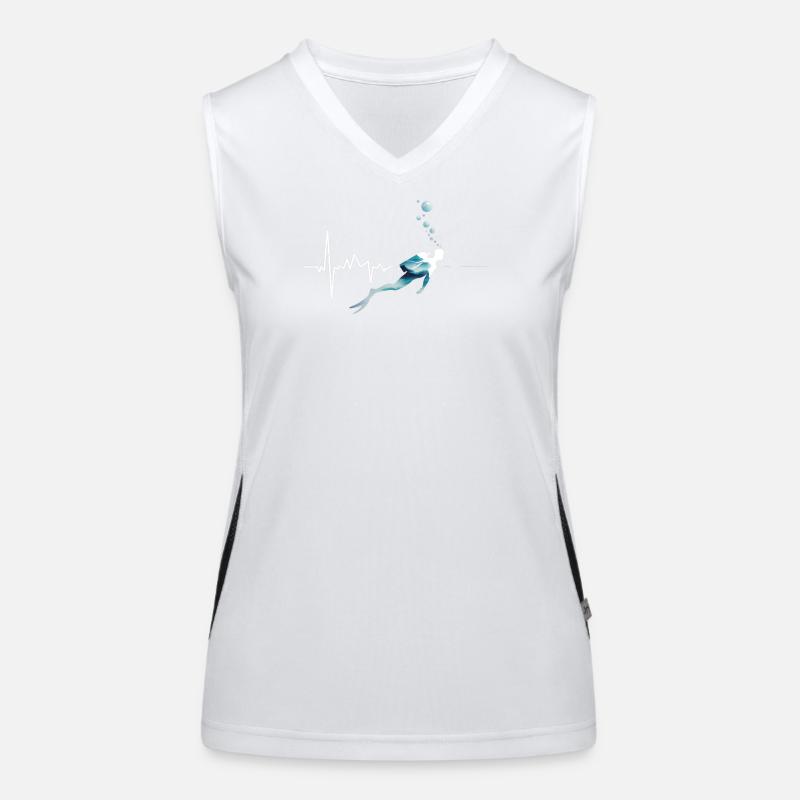 Diving Heartbeat - Logo de plongée sous-marine cool Débardeur respirant contrasté Femme