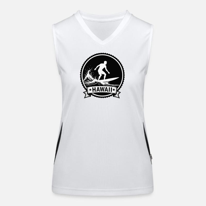 Hawaii Surf Wave Badge Funktionelles Kontrast-Tank Top für Frauen