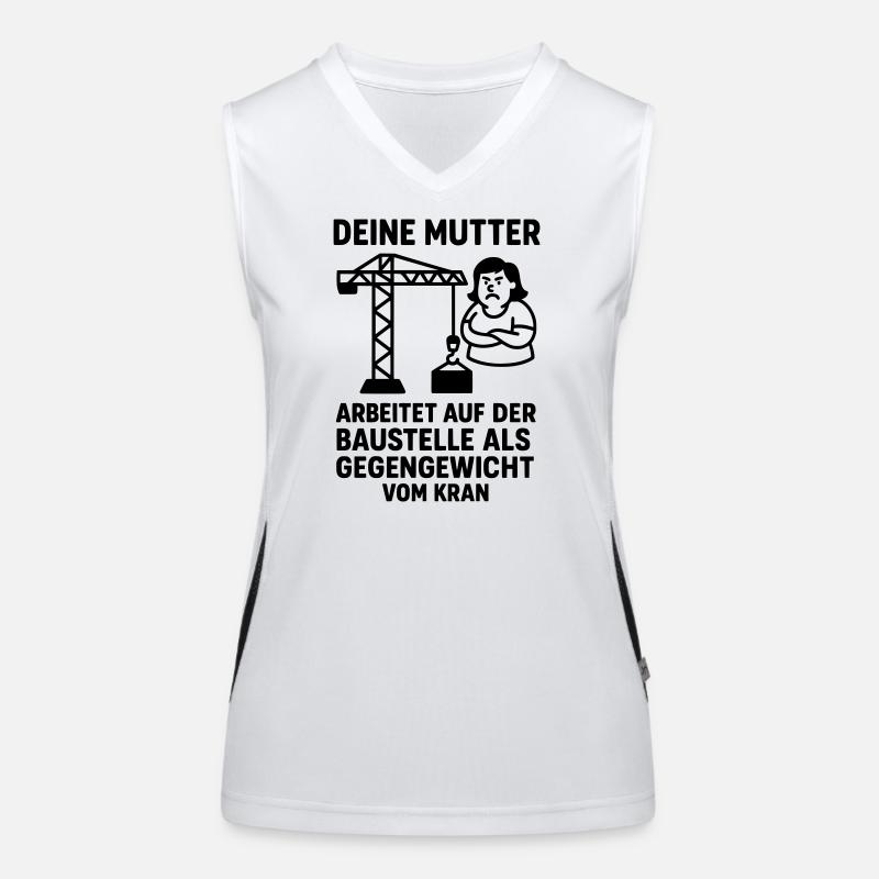  deine mutter witz baustelle gegengewicht Funktionelles Kontrast-Tank Top für Frauen
