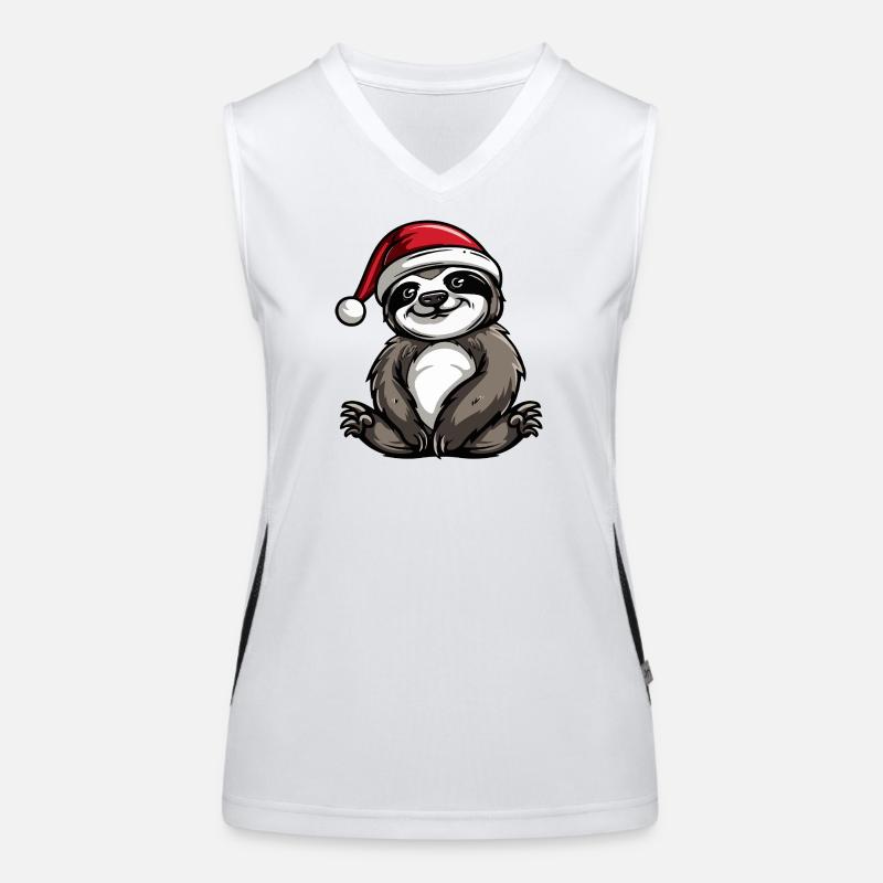 Faultier Weihnachten Funktionelles Kontrast-Tank Top für Frauen