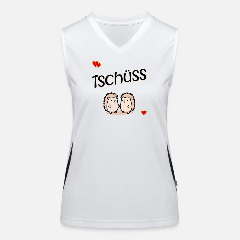 Abschied Kollegen Tschüss Igel Funktionelles Kontrast-Tank Top für Frauen