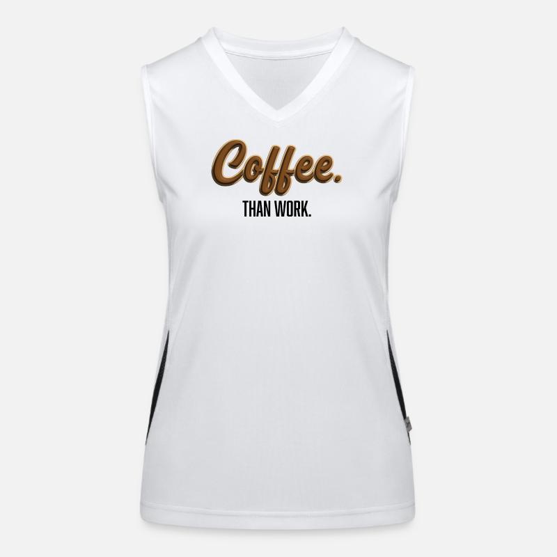Coffee-Than-Work - Statement T-Shirt Funktionelles Kontrast-Tank Top für Frauen