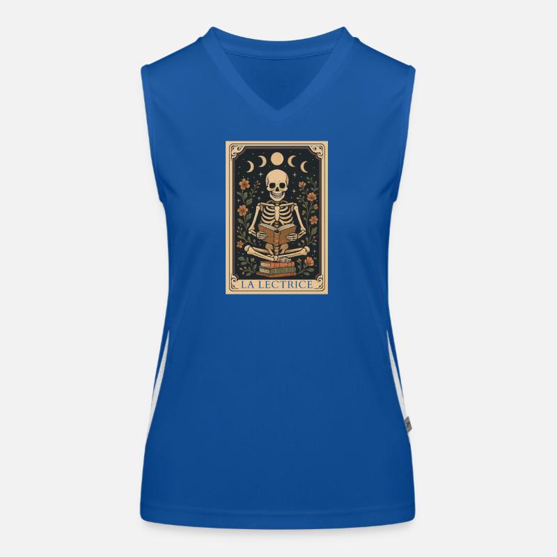 The Gothic Skeleton Tarot Card Reader Women's Functional Contrast Tank Top