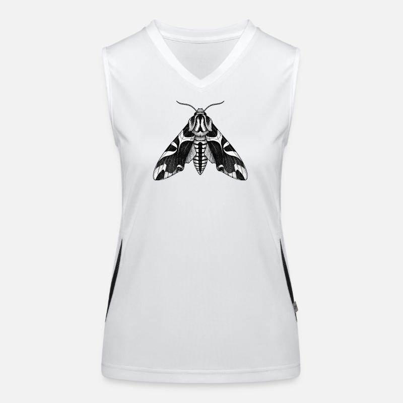 Moth Shadow Pattern Moth Black Moth Women's Functional Contrast Tank Top
