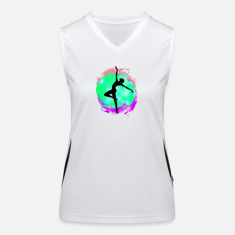 Dancer Silhouette Neon Splash Women's Functional Contrast Tank Top