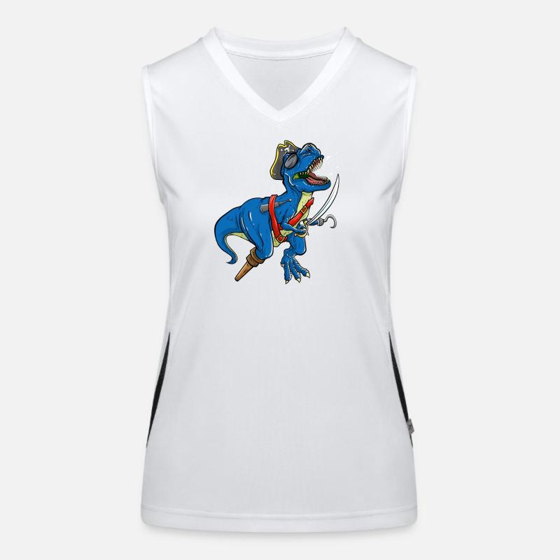 Pirate T-Rex Krieger Episches Dinosaurier-Abenteuer-Tee Funktionelles Kontrast-Tank Top für Frauen
