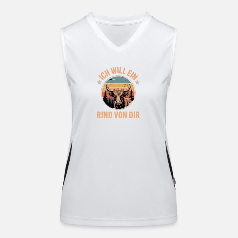 Ich will ein Rind von dir Bauer Landwirt Geschenk  Funktionelles Kontrast-Tank Top für Frauen
