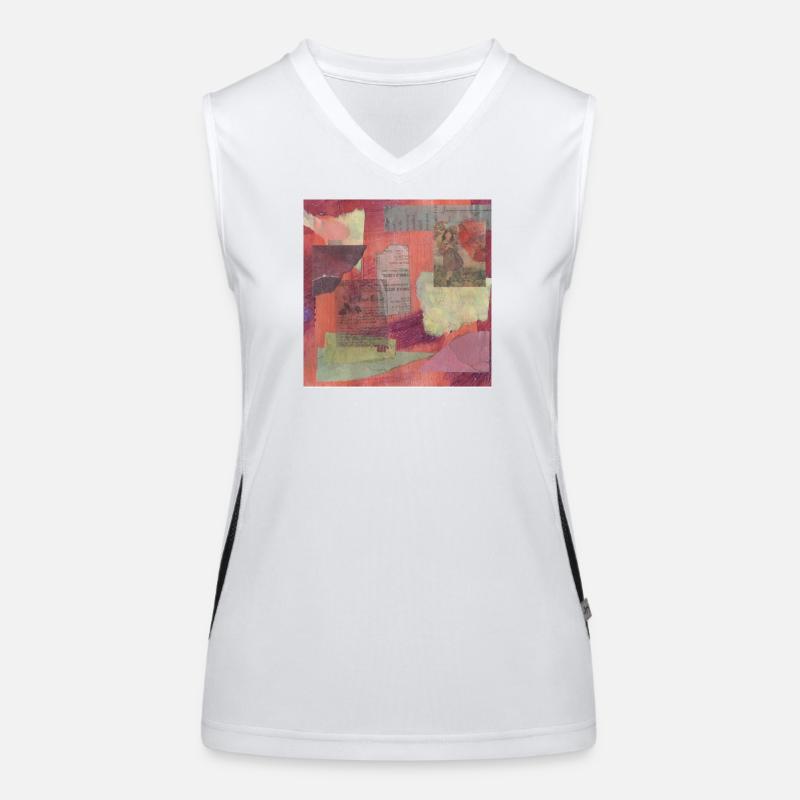 Abstrakte Collage Funktionelles Kontrast-Tank Top für Frauen