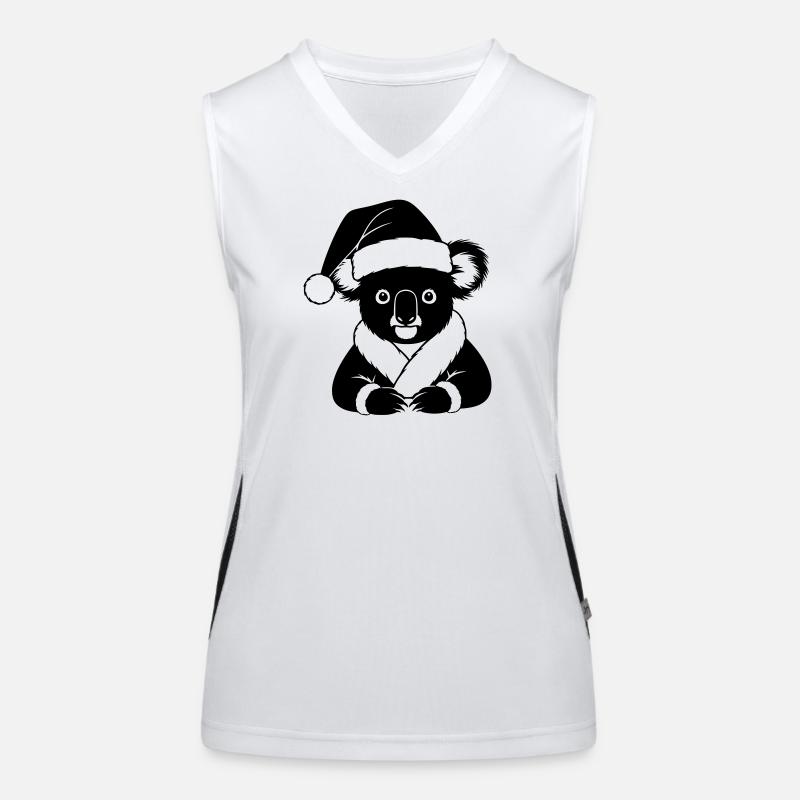 Comic de Noël Koala – Noir & Blanc Débardeur respirant contrasté Femme