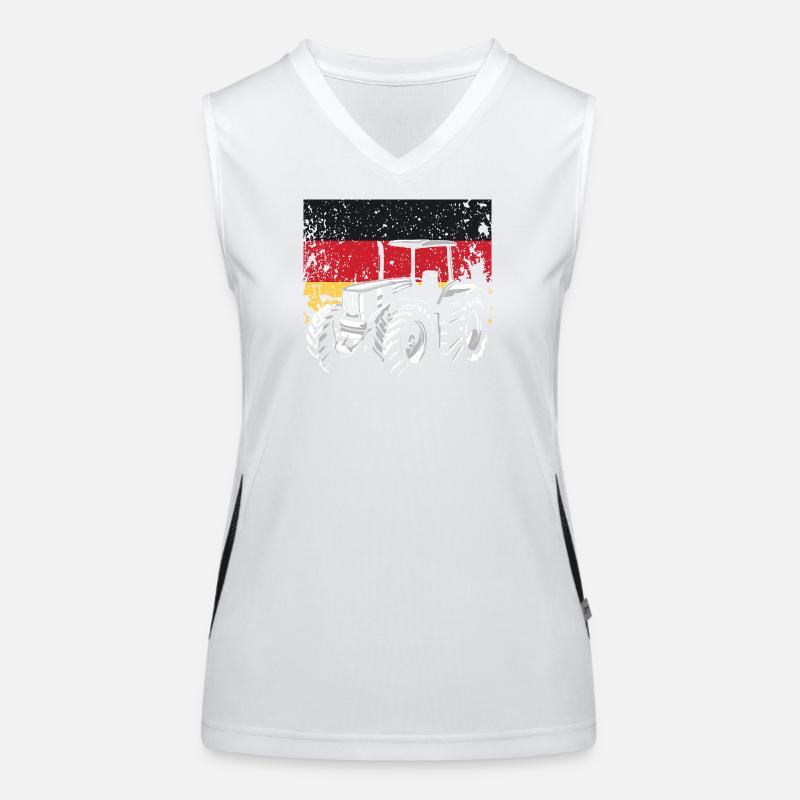 Traktorfahrer Deutschland Traktor Bauernhof Funktionelles Kontrast-Tank Top für Frauen