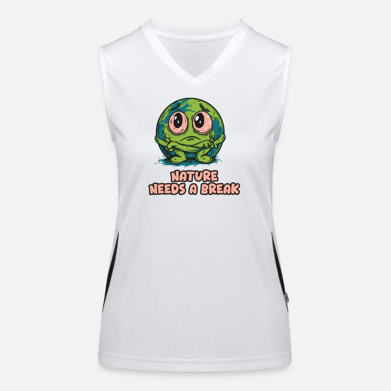Nature Needs a Break - Planet Women's Functional Contrast Tank Top