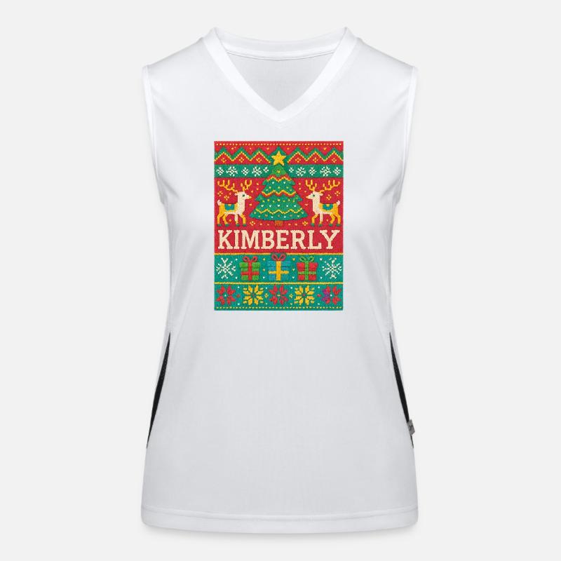 Festive Name Kimberly Ugly Chrismas Style, Xmas  Women's Functional Contrast Tank Top