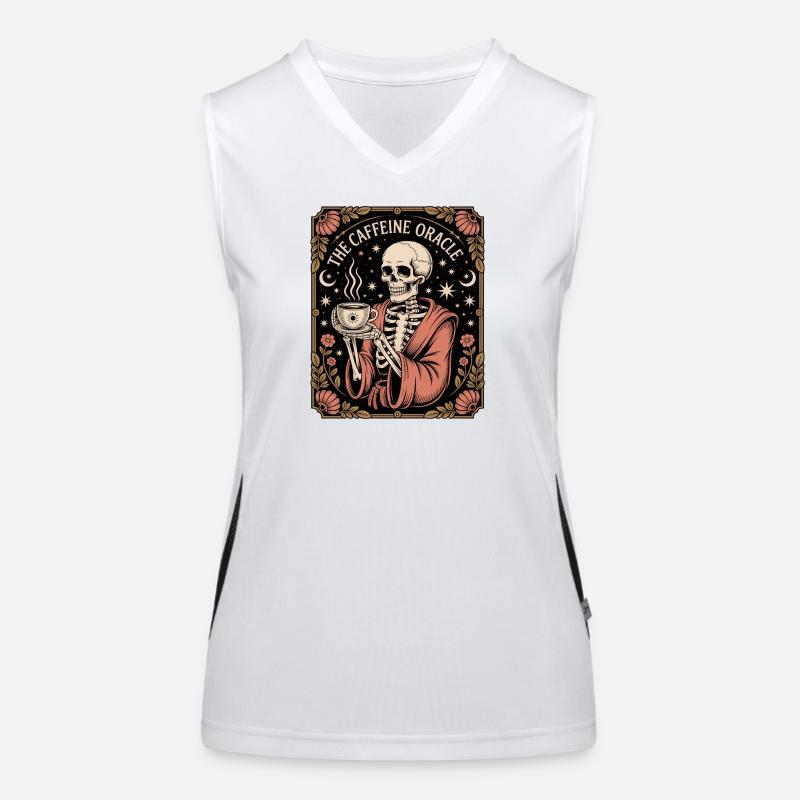 The Caffeine Oracle Skeleton Oracle Coffee Women's Functional Contrast Tank Top