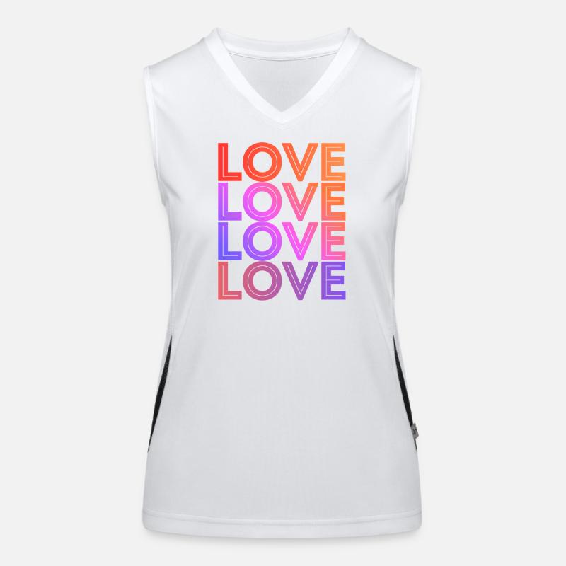 LOVE Text Font Design Gradient Typo Women's Functional Contrast Tank Top