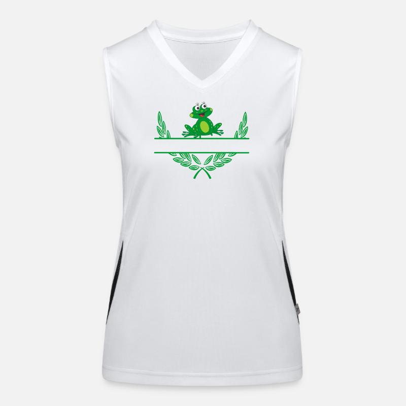 Frog Laurel Wreath with Namespace Women's Functional Contrast Tank Top