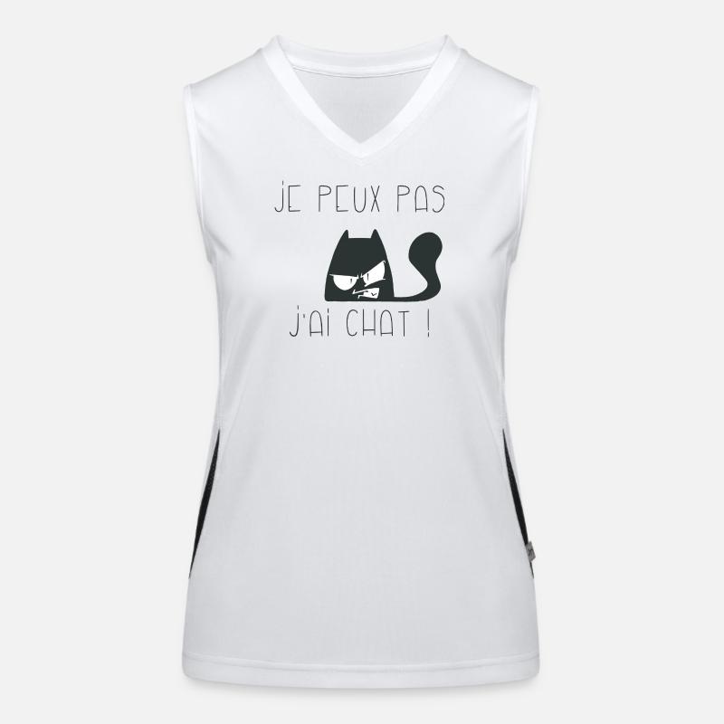 Je peux pas j'ai chat grognon Débardeur respirant contrasté Femme