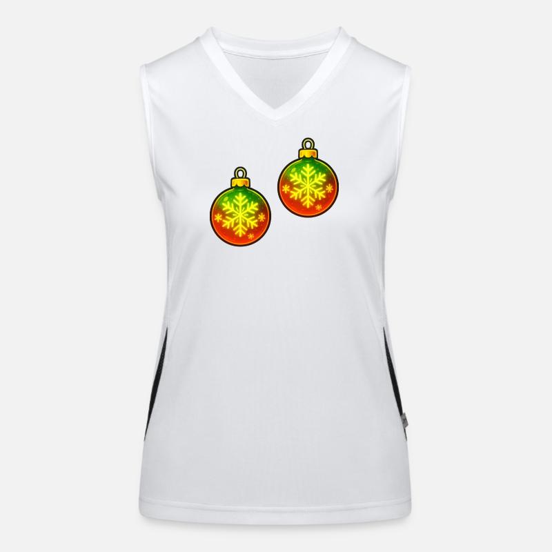 Weihnachtskugel Schneeflocke Ornament Kugel Funktionelles Kontrast-Tank Top für Frauen