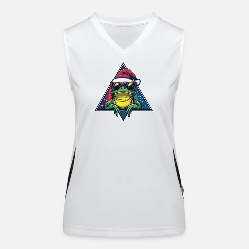 Frosch im Santa Triangle Funktionelles Kontrast-Tank Top für Frauen