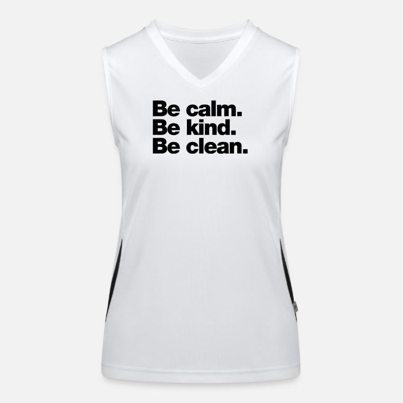 Bleib ruhig. Sei freundlich. Seid rein Funktionelles Kontrast-Tank Top für Frauen