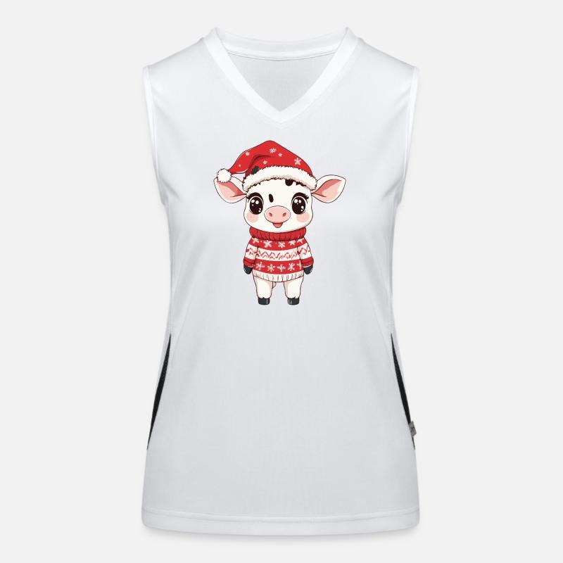 Noël de la Vache Débardeur respirant contrasté Femme