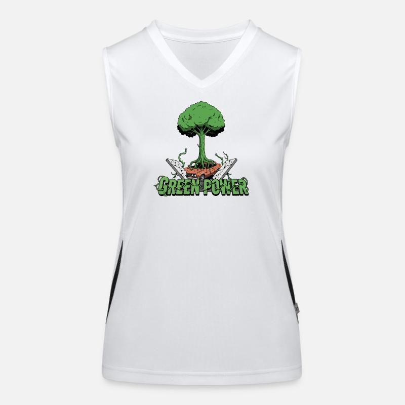 Green power tree Women's Functional Contrast Tank Top