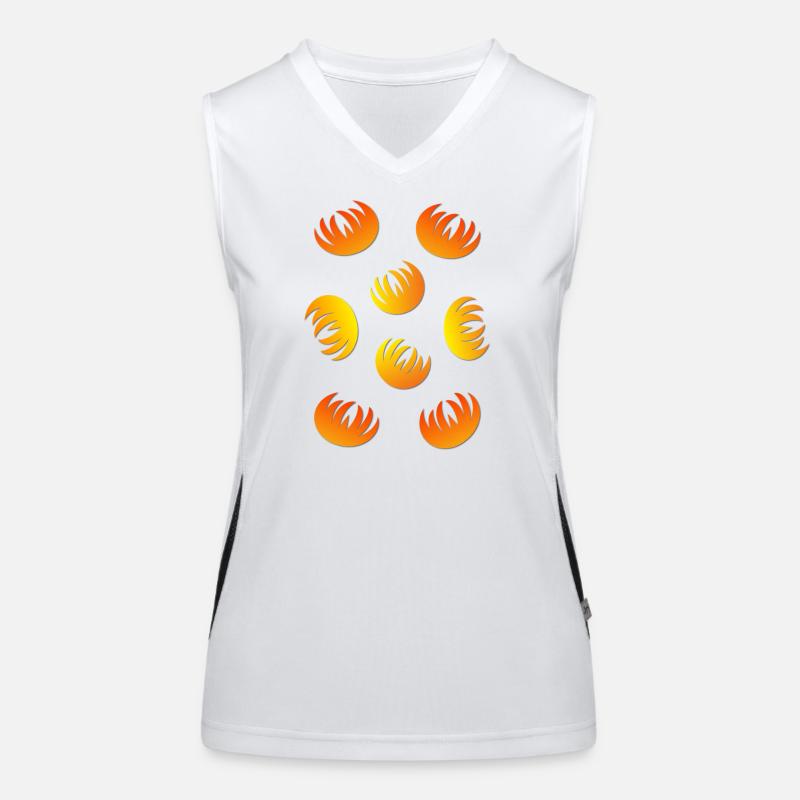 Flame Ring Pattern Yellow Orange Women's Functional Contrast Tank Top