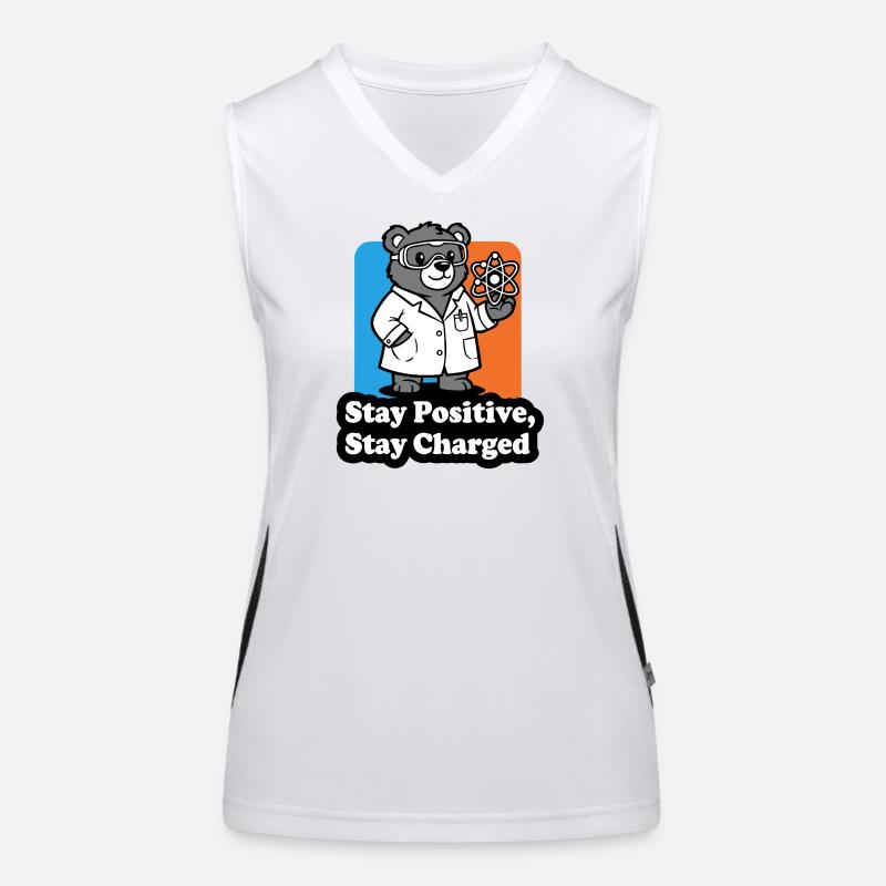 Bären-Wissenschaftler mit Atomzeichen Funktionelles Kontrast-Tank Top für Frauen