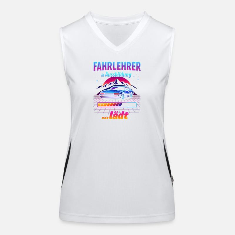 Driving instructor in training Neon - Women's Functional Contrast Tank Top - white/black