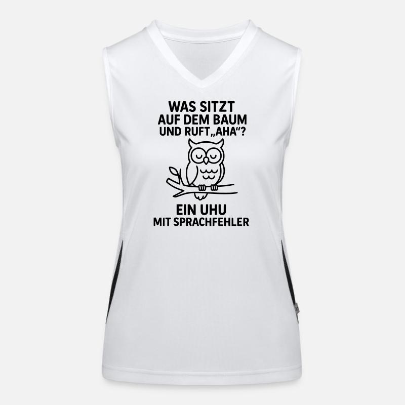 uhu sprachfehler witz Funktionelles Kontrast-Tank Top für Frauen