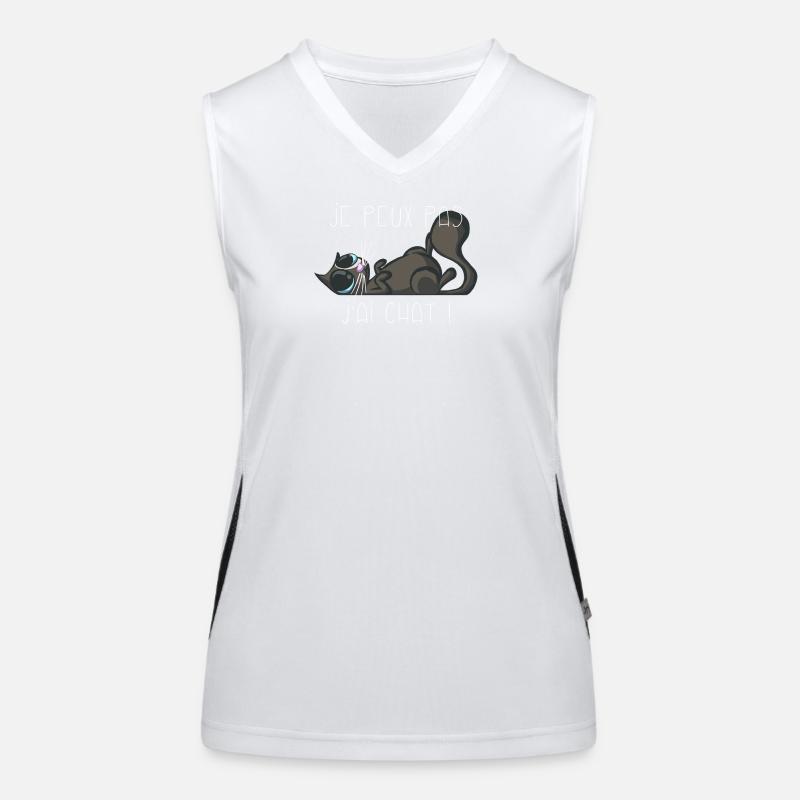 Je peux pas j'ai chat noir Débardeur respirant contrasté Femme
