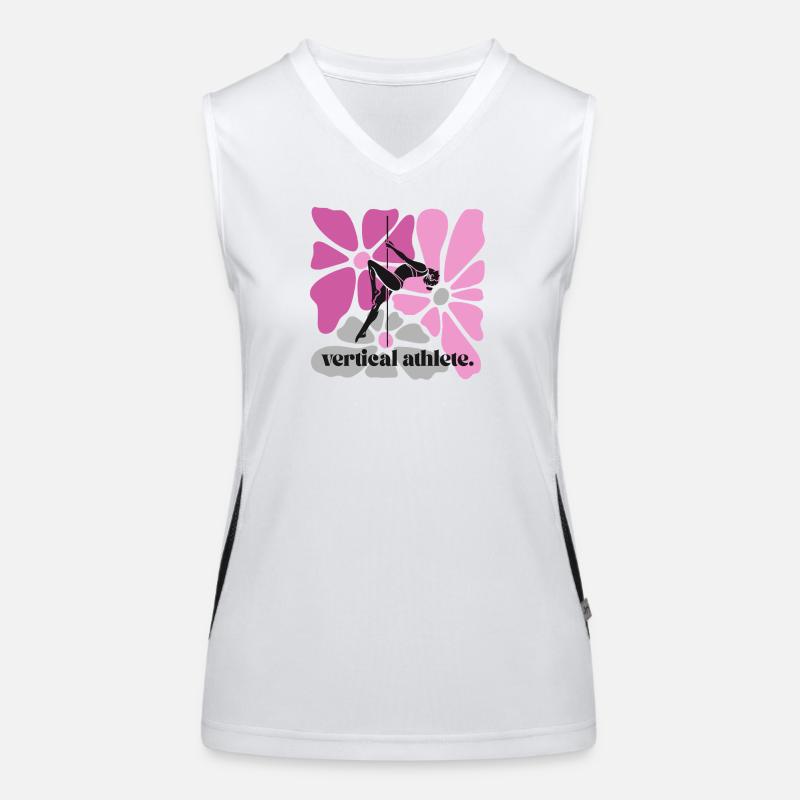 Vertical athlete in flower frame Women's Functional Contrast Tank Top