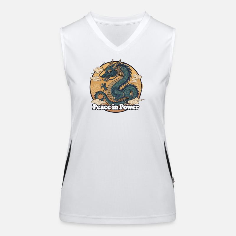 Peace in Power Drache Funktionelles Kontrast-Tank Top für Frauen