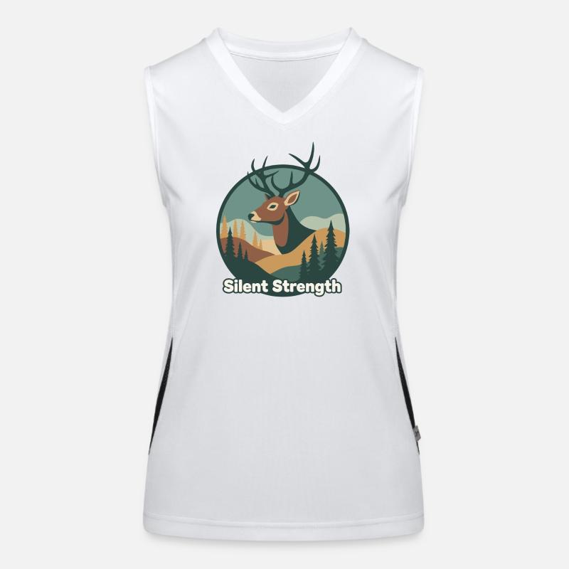 Silent strength deer in the forest Women's Functional Contrast Tank Top
