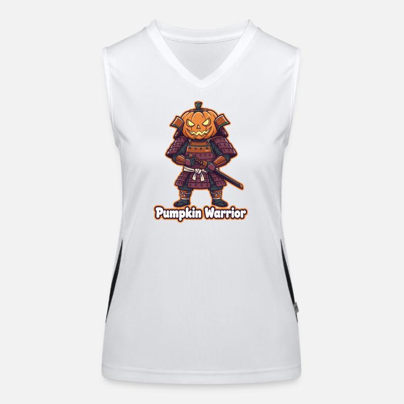 Pumpkin Warrior im Samurai Armor Funktionelles Kontrast-Tank Top für Frauen