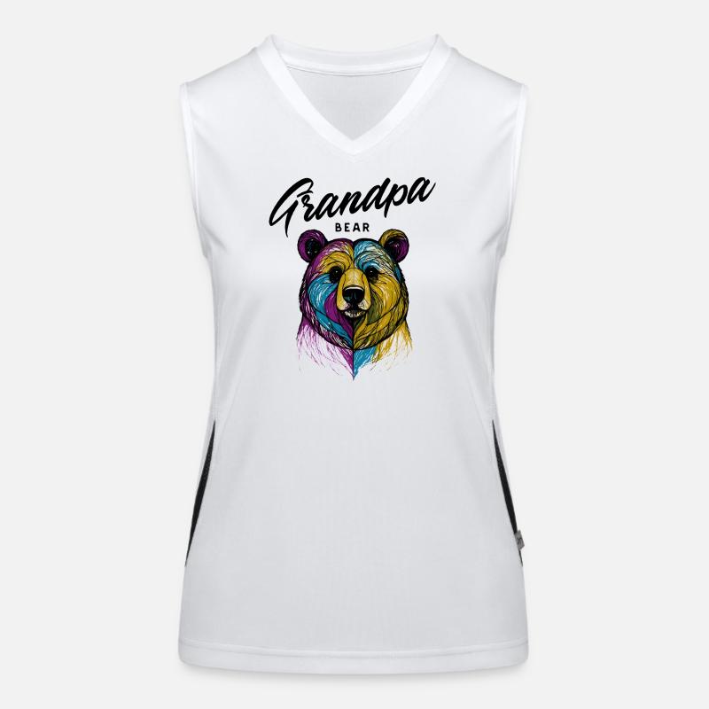 Rainbow Bear Split Opa Bär Funktionelles Kontrast-Tank Top für Frauen
