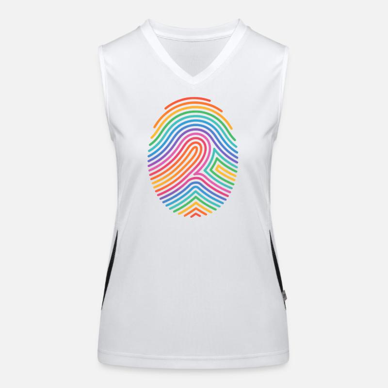 Regenbogen Fingerabdruck Muster Funktionelles Kontrast-Tank Top für Frauen