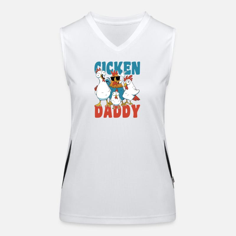 Chicken daddy funny chickens farmer Women's Functional Contrast Tank Top