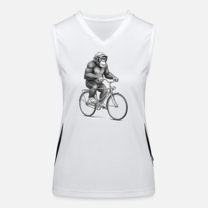 Cycliste singe monochrome Débardeur respirant contrasté Femme