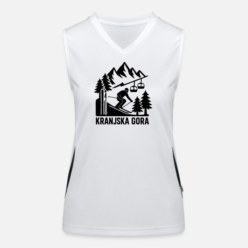Kranjska Gora Skiing - Women's Functional Contrast Tank Top - white/black