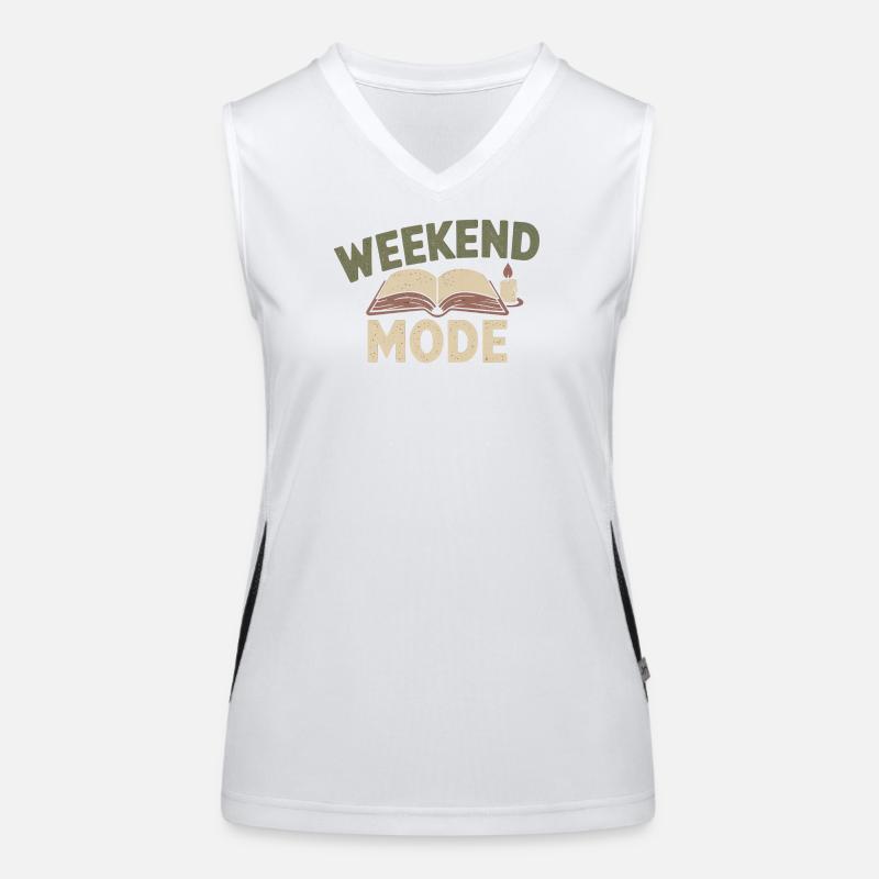 Weekend Mode – Cozy Buch & Kerze Funktionelles Kontrast-Tank Top für Frauen